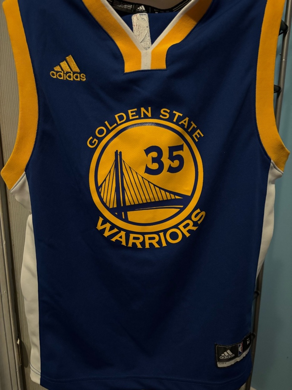 Adidas Blue and Yellow NBA Sleeveless Jersey